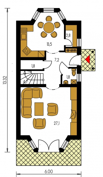 Floor plan of ground floor - KLASSIK 102
